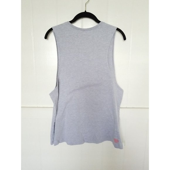 TANOA SAMOA Hawaii Womens 2-Sided Graphic Logo Tank Top Gray Grey Heather Pink - Picture 2 of 8